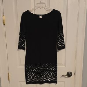 VENUS Black Dress with White Detailing